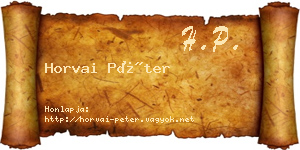Horvai Péter névjegykártya