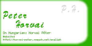 peter horvai business card